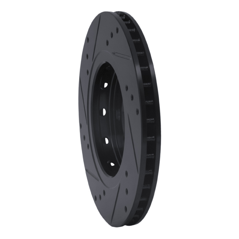 Audi TT Quattro Brake Rotor (1) - Rear Right - R1 Concepts - Drilled & Slotted - Black - `00-`06